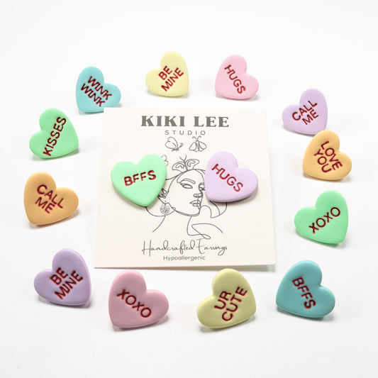 Conversation Heart Studs *Choose Your Color*