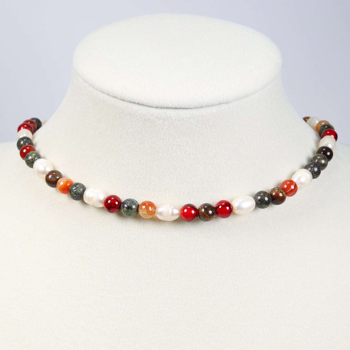 Dragon's Blood, Tigereye, & Agate Necklace