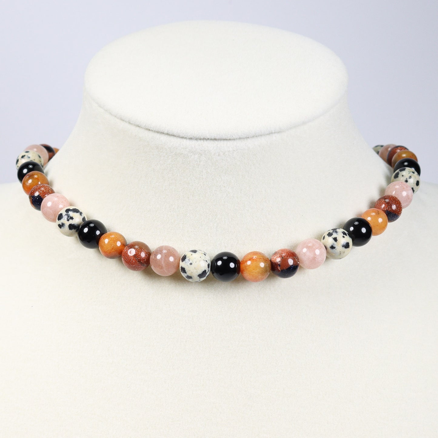 Dalmatian Jasper & Sunstone Necklace