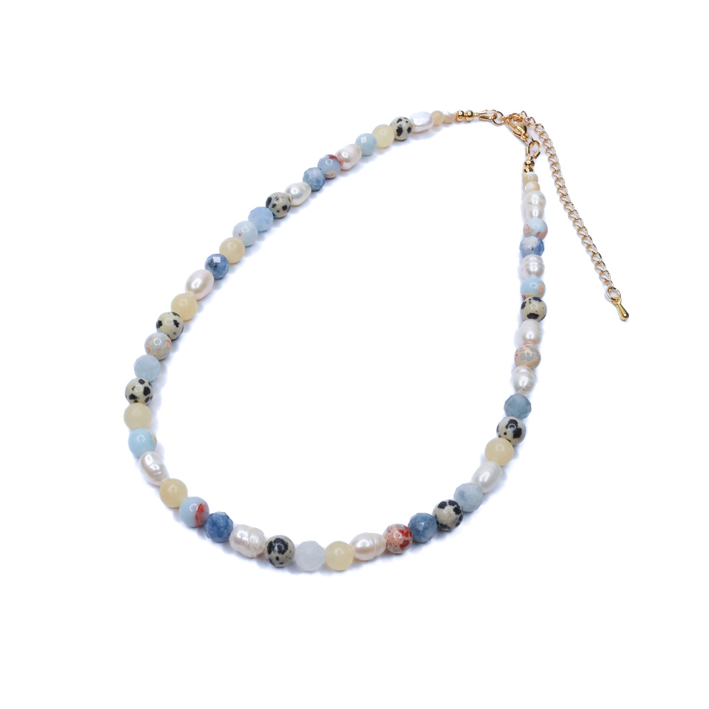 Baby Blue Jasper & Pearl Necklace