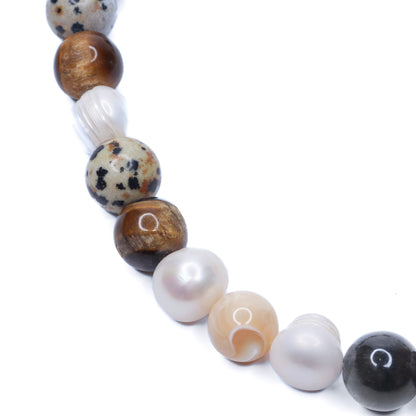 Tiger's Eye & Pearl Necklace