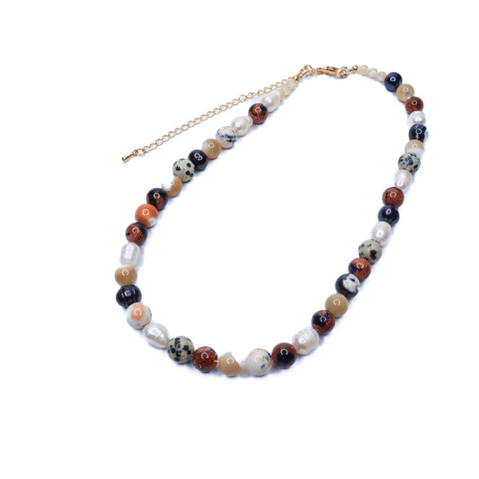 Starry Sandstone & Pearl Necklace