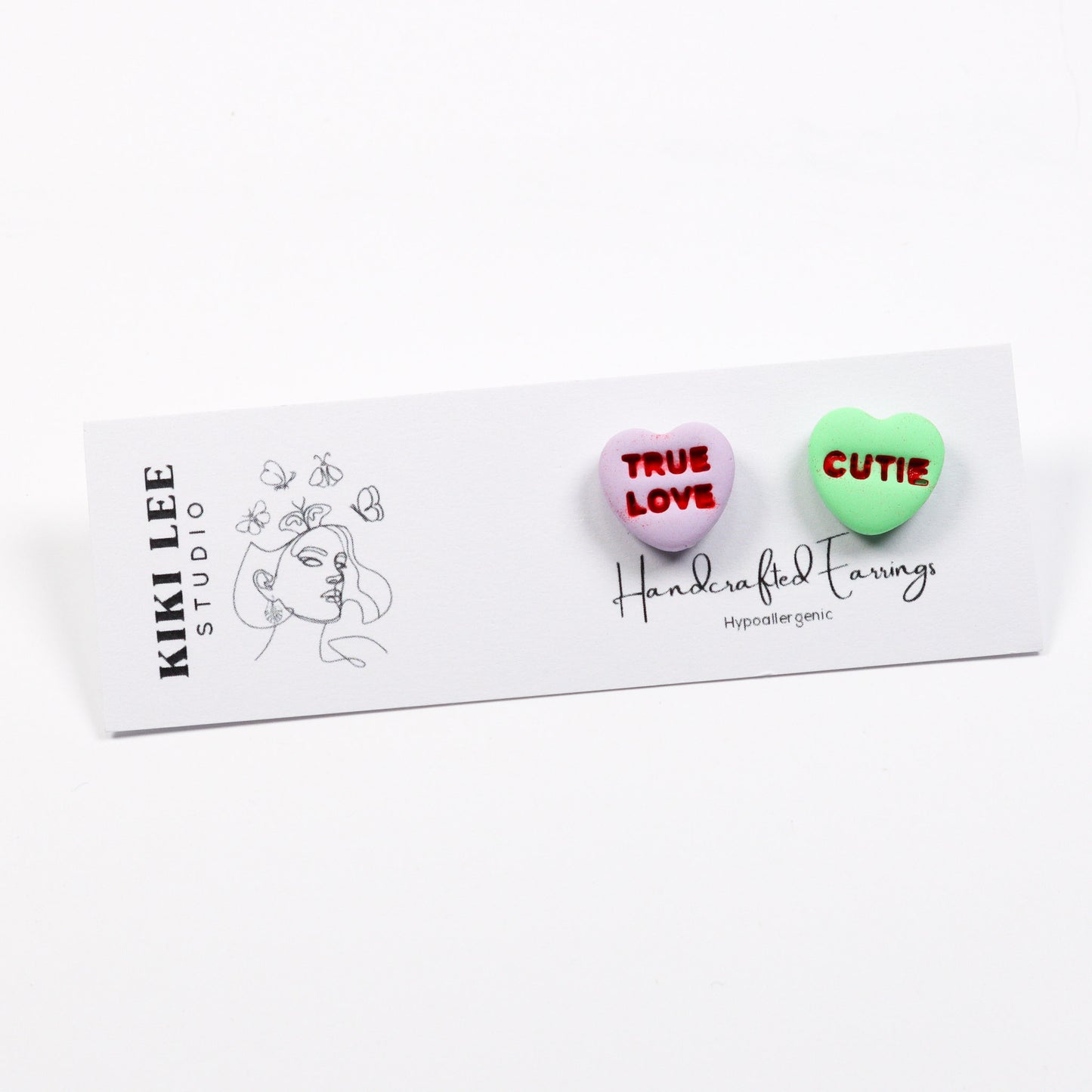 Tiny Conversation Heart Studs