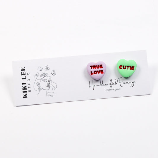 Tiny Conversation Heart Studs