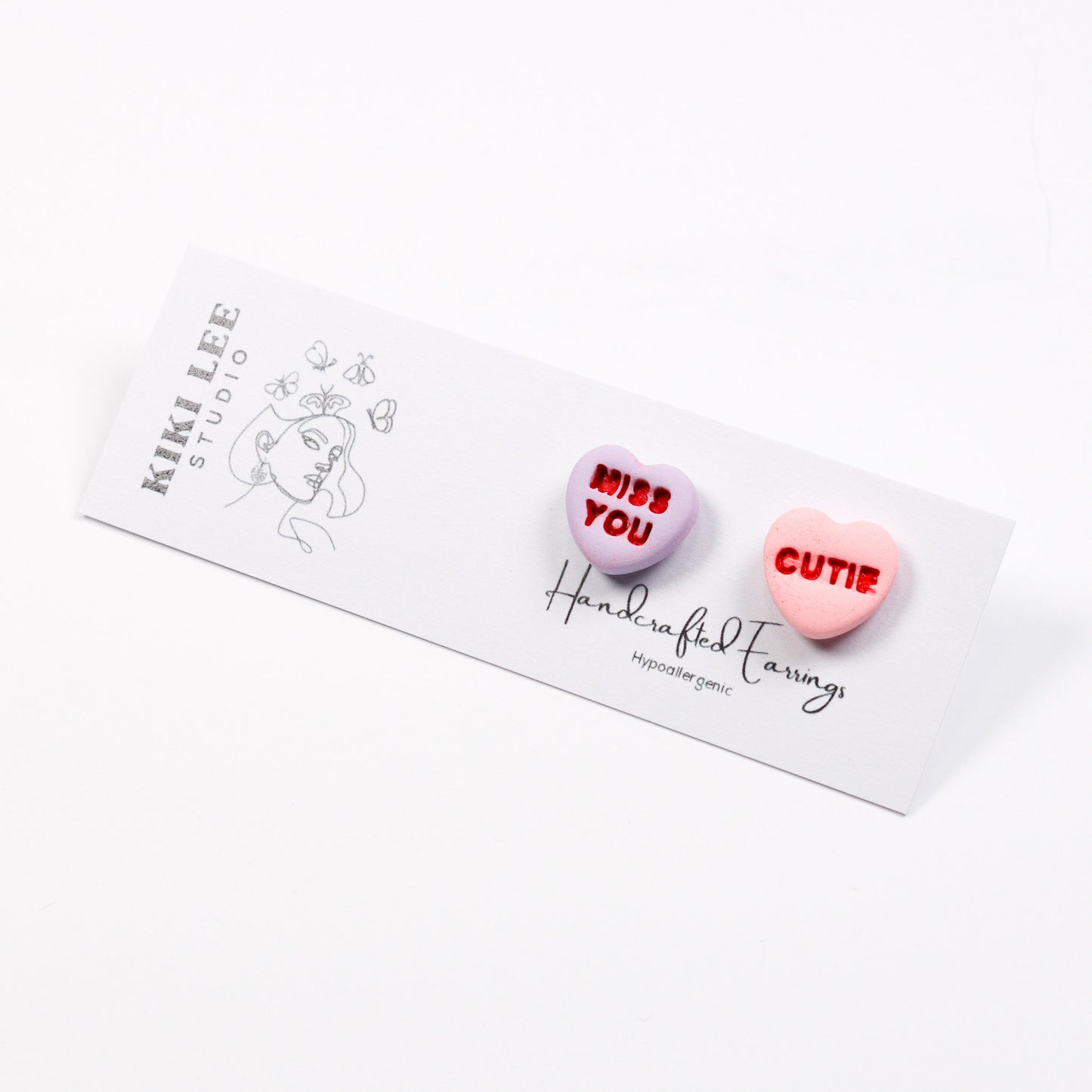 Tiny Conversation Heart Studs