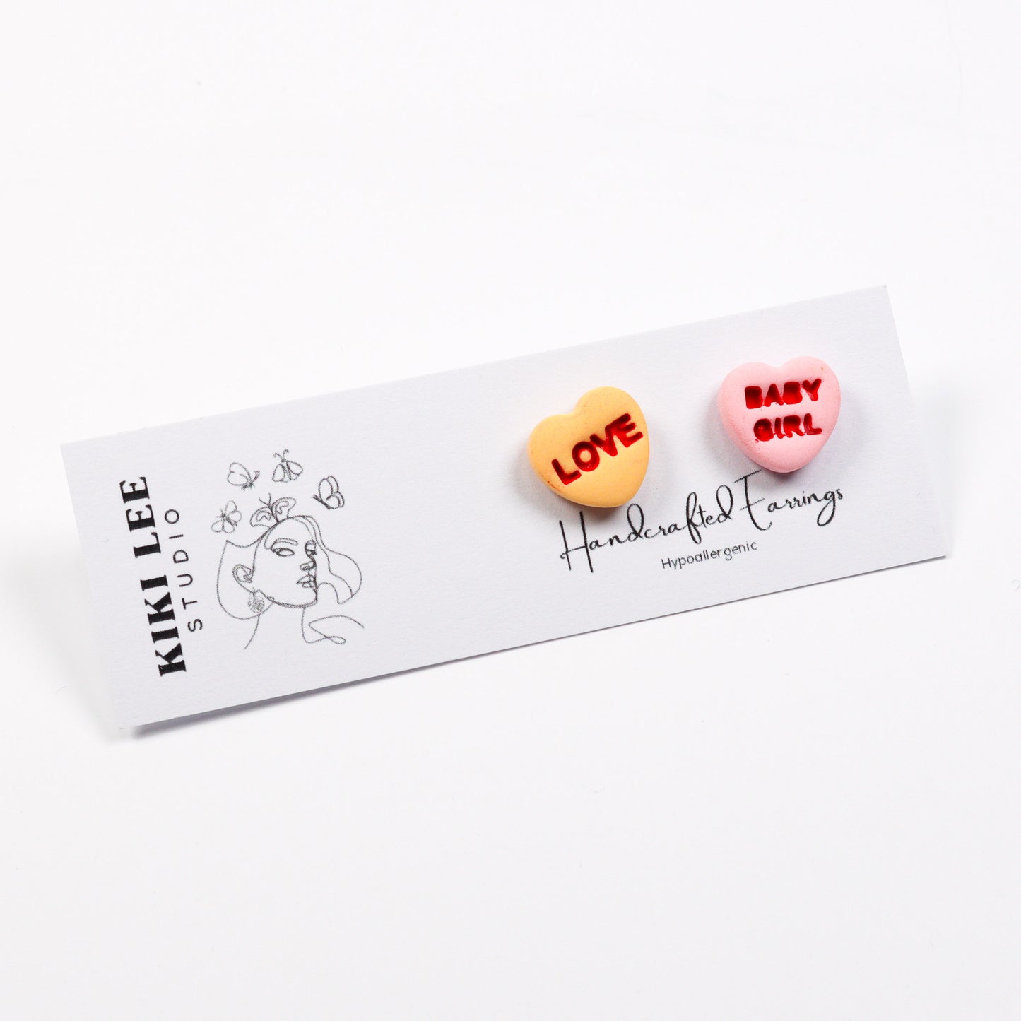 Tiny Conversation Heart Studs