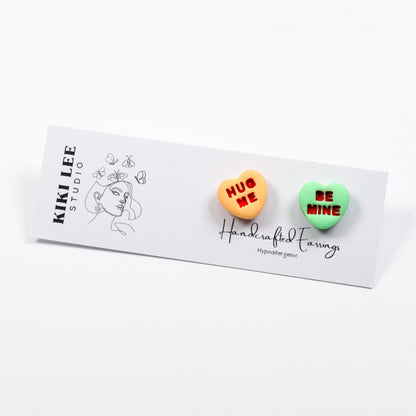 Tiny Conversation Heart Studs