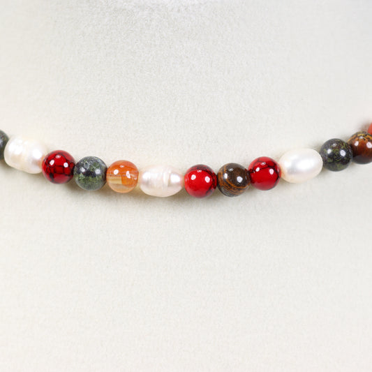 Dragon's Blood, Tigereye, & Agate Necklace
