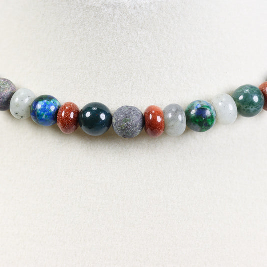 Moss Agate & Sandstone Necklace
