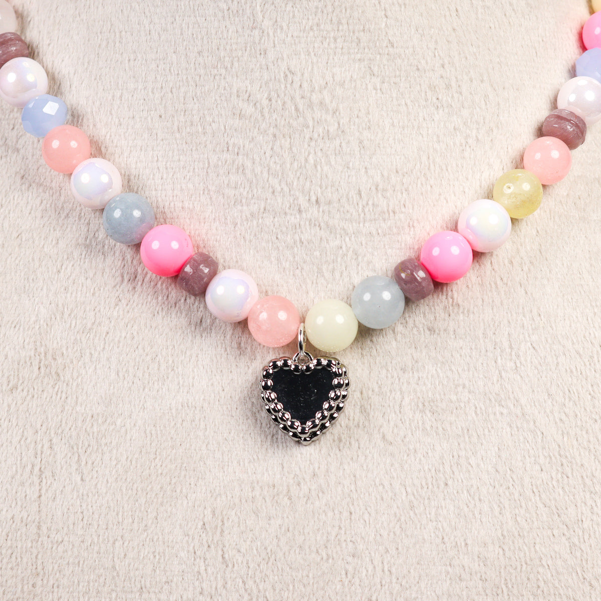 Pastel Jade Beaded Necklace