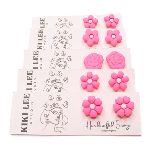 Pink Floral Studs *Choose Your Style*