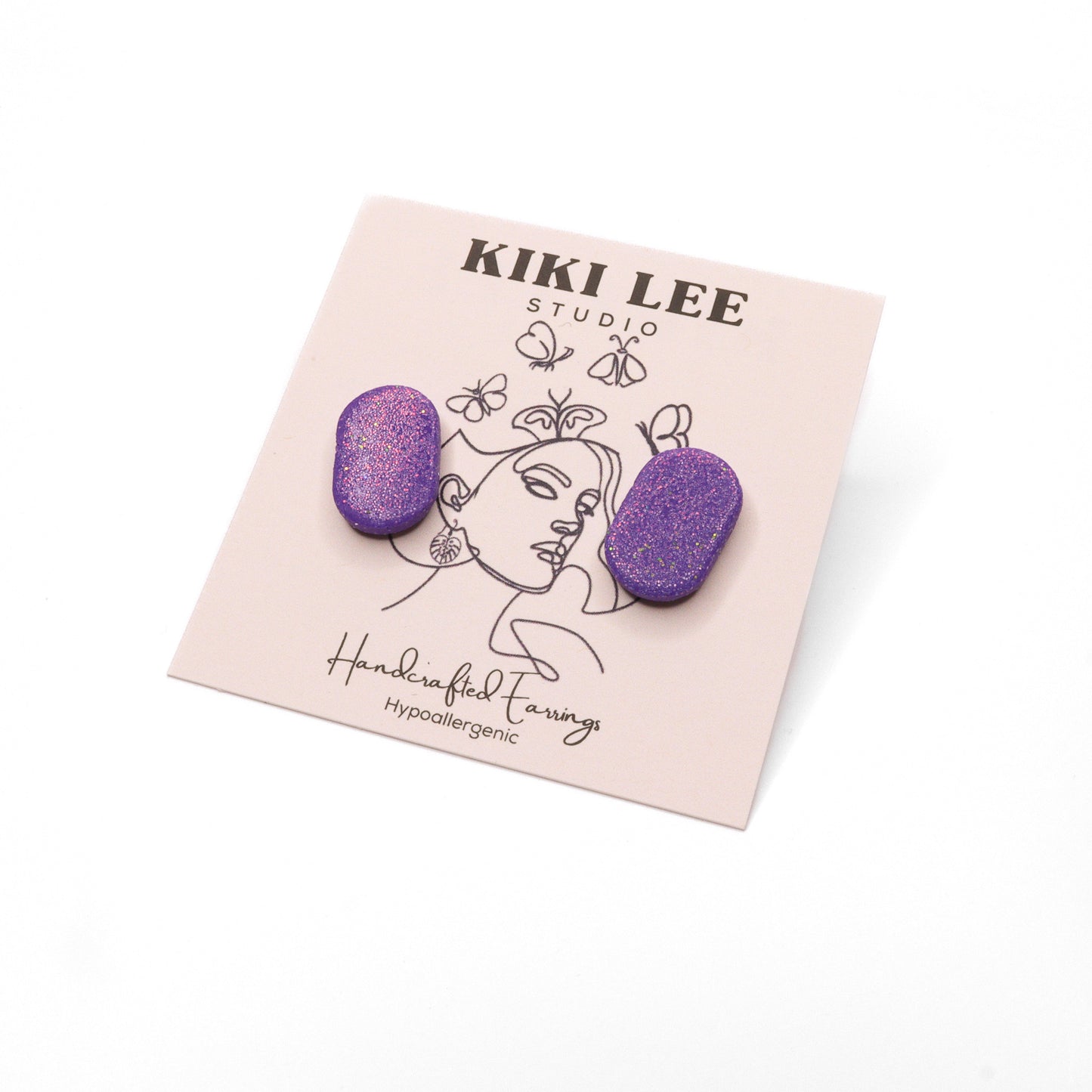 Grape Glitter Studs *Choose Your Style*